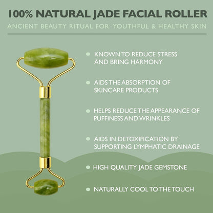 Ice Face Mask + Jade Roller - Beauty Roller Face Neck Massage Tool - Stone Face Roller & Facial Mask Set for Wrinkles Fine Lines & Anti Aging, Puffy Eyes, Dark Circles & Overall Skin Care