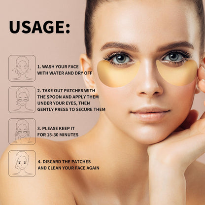 ROUSE 24K Gold Eye Masks Under Eye Collagen Patches Anti-Wrinkle Anti-Aging Eye Gel for Dark Circles Puffy Eyes Under Eye Bags Moisturizing Eye Treatment Masks-60pcs