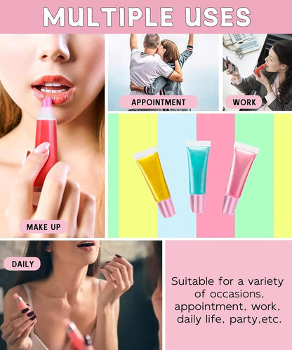8PCS Empty Lip Gloss Tubes - 10ml Clear Lip Balm Tubes with 5ml Syringes - Refillable Squeeze Tubes for Lip Gloss - Mini Cosmetic Soft Tubes for DIY Lip Gloss and Travel Toiletries