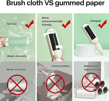 PAKEWAY 2 Pack Pet Hair Removal Tool, Reusable Dog & Cat Fur Remover with Comfy Non-Slip Handle, Portable Lint Roller with Self-Cleaning Base for Couch, Car Seat, Carpet, Bedding