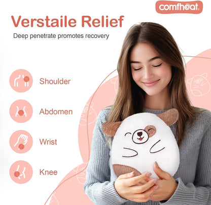 Cute Dog Microwave Heating Pad for Pain Relief, Unscented Microwavable Heating Pads Stuffed Animal for Cramps, Neck Shoulder, Muscles, Natural Heat Pack Moist Heat with Washable Cover