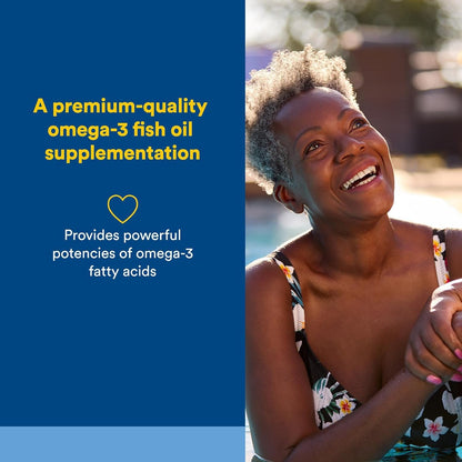 Natural Factors RxOmega-3, Natural Support for Heart Health with DHA and EPA, Daily Dietary Supplement, 120 Softgels