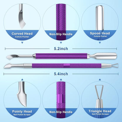 2PCS Metal Deep Purple Cuticle