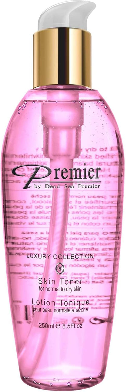 Premier Dead Sea Skin Toner Normal To Oily Skin, pH 5.5 balancing, alcoholic cleanser that is mild and gentle to skin, with natural ingredients of witch hazel and minerals 8.5fl.oz