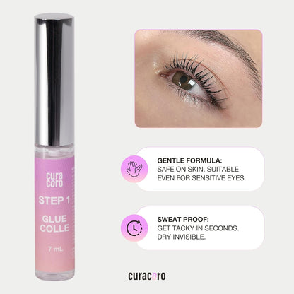 Curacoro Lash Lift Fixation Lotion - Professional Eyelash Perm Kit, Semi-Permanent Lash Curling, Nourishing Collagen, Hygiene Safe & Easy to Clean, Professional Use (Step 3)