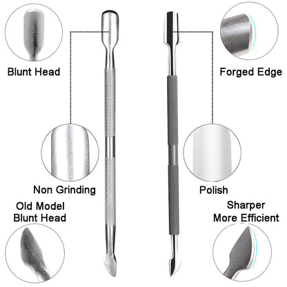 Ejiubas Cuticle Trimmer with Cuticle Pusher Cuticle Nipper Professional Grade Stainless Steel Cuticle Remover Cutter Clipper Durable Pedicure Manicure Tools (Grey)