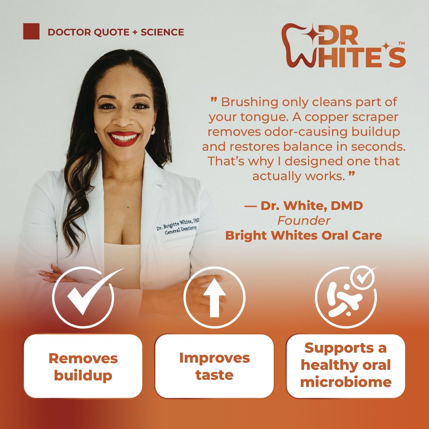 Dr. White’s Copper Tongue Scraper – Dentist-Designed Tongue Cleaner Tool for Fresh Breath, Dual-Grip, Rust-Resistant, Built to Last – 100% Forged Copper, For Adults & Kids (2-Pack)