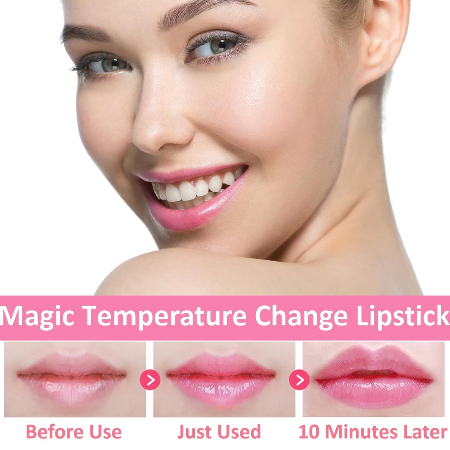 2 Pack Crystal Flower Jelly Lipstick,Magic Color Changing Lipstick,PH Clear Temperature Color Changing Lip Gloss,Lip Balm,Long Lasting Nourishing Moisturizing Lip Stick Set D02+03