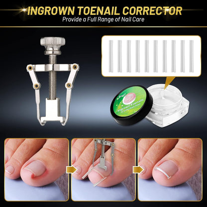 10 PCS Toenail Clippers Tool Kit, Modacraft Professional Podiatrist Nail Clippers Set for Thick & Ingrown Toenails Corrector Treatment, Wide Jaw Opening Nail Clippers Set for Seniors Pedicure, Unisex