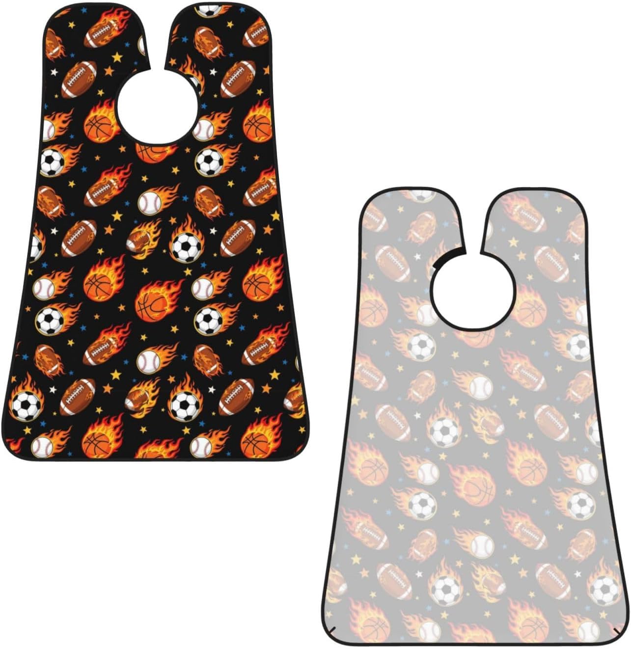 Beard Trimming Hair Catcher, Fire Ball Soccer Basketball Baseball Football Sport Shave Bib, Non-Stick Bib Apron Waterproof, Shaving Tool for Men for Husband Father’s Day