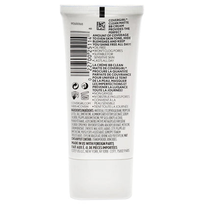 COVERGIRL - Clean Matte BB Cream, Oil-Free, Long-Lasting, Sensitive Skin, Lightweight, 100% Cruelty-Free (Pack of 2)