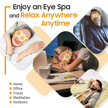 Steam Eye Mask, 20 Packs Heated Eye Mask Warm Compress for Eyes, Disposable Self Heating Eye Mask for Sleep, Spa, Travel Essentials & Relaxation Gifts for Women, Men (Sweet Orange)