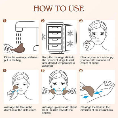 Cryo Sticks for Face - Gua Sha and Massage 2-in-1, Ice Globes-Facial Skin Care Tools for Women, Cold Globes for Facials, Cooling Face Globes