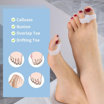 12-Pack Bunion Corrector - Gel Toe Separators W/ 2 Loops, Big Toe Spacers for Women and Men, Toe Corrector and Straightener for Bunions, Hammer Toe and Overlapping Toe, Relieve Foot Pain