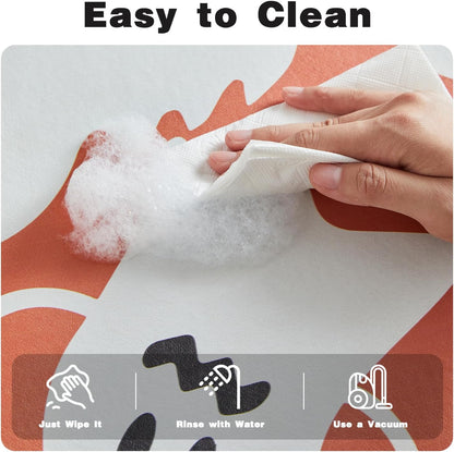 Halloween Bath Mat, Thin Halloween Bathroom Rug Non Slip Quick Dry Bath Mat Fits Under Door Thin Floor Mat Halloween Decor, 17''x30'', Cute Ghosts Orange