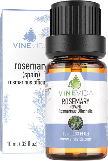 VINEVIDA Rosemary Spain Essential Oil 10 mL - Undiluted Rosemary Spain Oil 10 mL - Rosemary Spain - DIY Candle Scents for Candlemaking - 10 mL Essential Oil for Soap Making (4OZV-OBP-ROS-SPA-10ML)