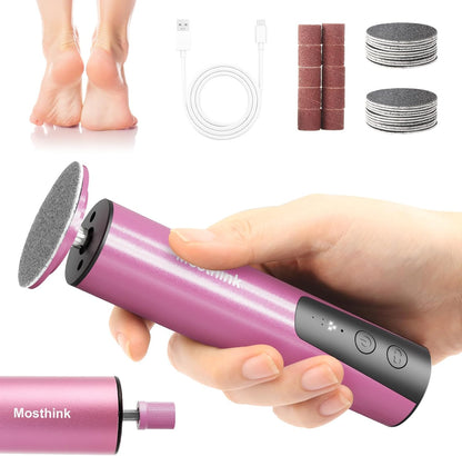 Electric Foot Callus Remover, 2 in 1 | 6 Speed Adjustable Foot File Nail Grinder with Sandpaper Disks, Professional Sander Pedicure Tool for Feet Dead Skin, Self Care Gifts for Women Mom Lover Friends