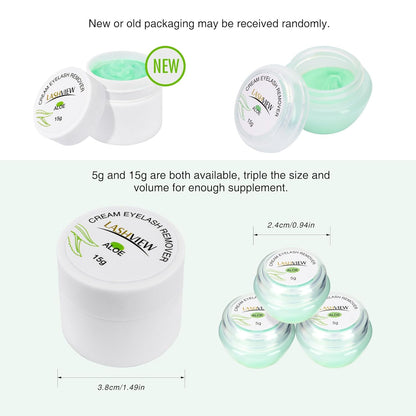 LASHVIEW Eyelash Extension Remover Cream, Eyelash Adhesive Remover, Professional Eyelash Extensions Remover for Salon(ALOE 0.51fl.oz/15ml)