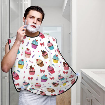 Waterproof Beard Trimming Bib, Non-Stick Hair Catcher for Men Shaving, Grooming Apron for Husband Dad, Sunmmer Colorful Ice Cream Cake Shave Bib