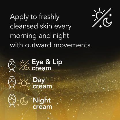 CICATRICURE Gold Lift Anti Gravitational Wrinkles Skin Care Gift Set with Day Anti-Wrinkle Cream + SPF 30 , Night Anti-Wrinkle Cream & Dual Contour Eye and Lip Wrinkle Cream, 3 Piece Set