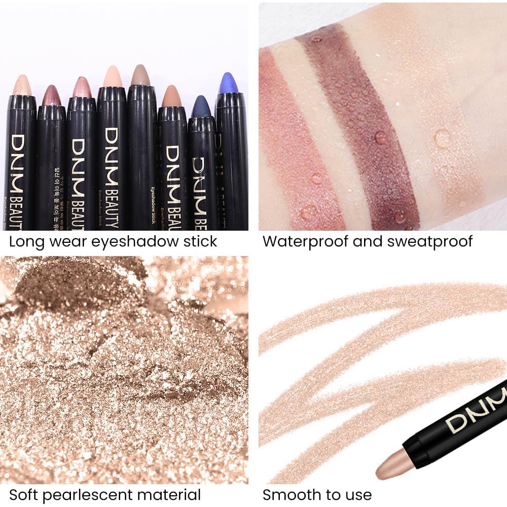 evpct 2Pcs Cream Eyeshadow Sticks Set for Eyes Waterproof, Sand Shimmer Matte Eye shadow Stick Pencil Pen Bulk sombras en crema para ojos 25+25