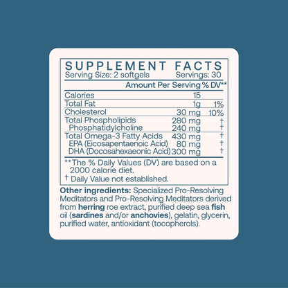 BodyBio Resolvin - Specialized Pro-resolving Mediators SPMs with Herring Caviar Extract - Support Healthy Inflammation Response, Skin Repair, Joint Comfort & Brain Health