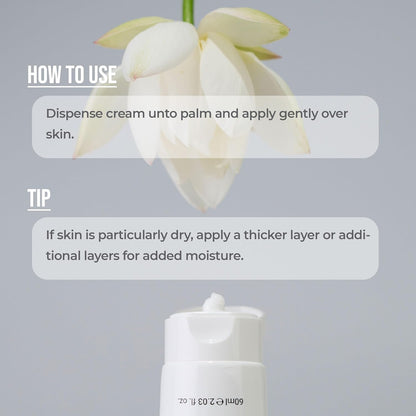 ROVECTIN Calming Lotus Water Cream - Lightweight Face Moisturizer for Oily, Combination Skin | 75% Lotus Water Extract For Skin Purifying, Anti-Aging | Vegan Korean Skincare (2.03 fl.oz) [2 Pack]