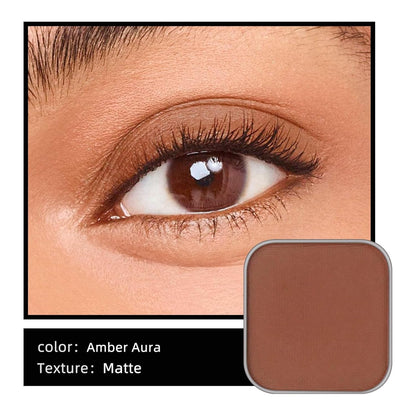 Magnetic Single Matte Eyeshadow with Metal Pan, Long-lasting Natural Nude Color neutral Look, Base Eyeshadow Powder for Empty Magnetic Palette (Amber Aura)