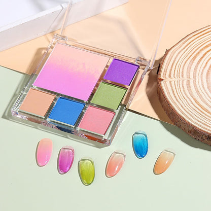 7 Colors Solid Fluorescent Neon Pigment Powder Set Gradient Iridescent Rainbow Palette Glitter Dust for Nail Art Gel Polish Mermaid Unicorn Rubbing Powder