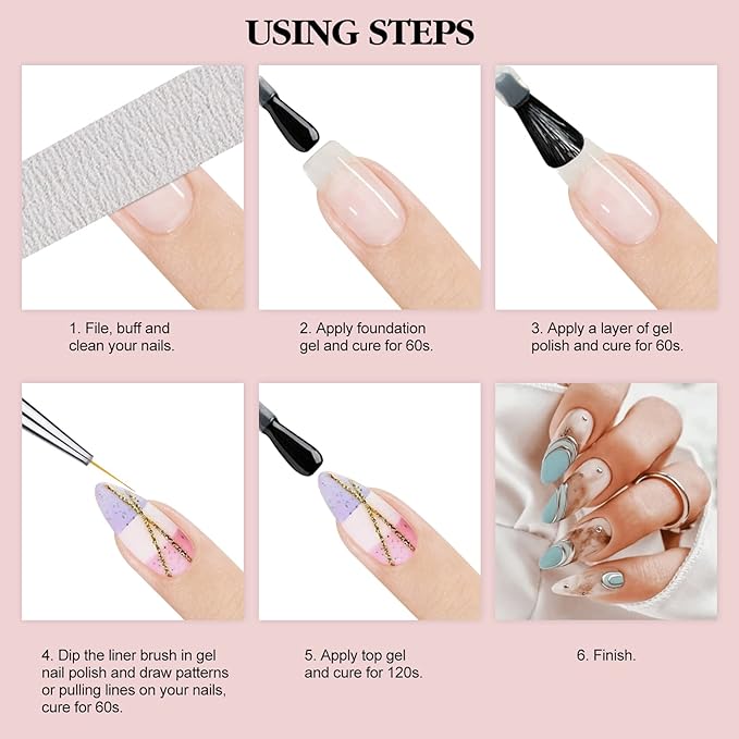 Saviland 6pcs nail art liner