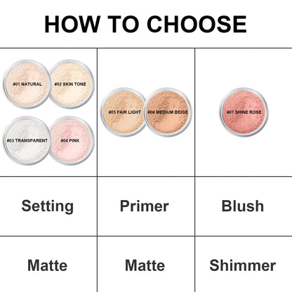 Mineral Setting Powder, SPF 35, Sunscreen Pink Face Loose Blurring FinishingPowder, Sheer Coverage, Weightless and Oil Control. Extend Base Makeup (#04 Pink Setting Makeup)