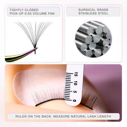 Curacoro Lash Tweezer - Professional & Precision Fiber Tip Grip Lash Tweezers for Eyelash Extensions, Multi Shapes & Purposes Tweezers for Volume, Isolation & Classic Lashes (Galaxy, Lashy and Classy)