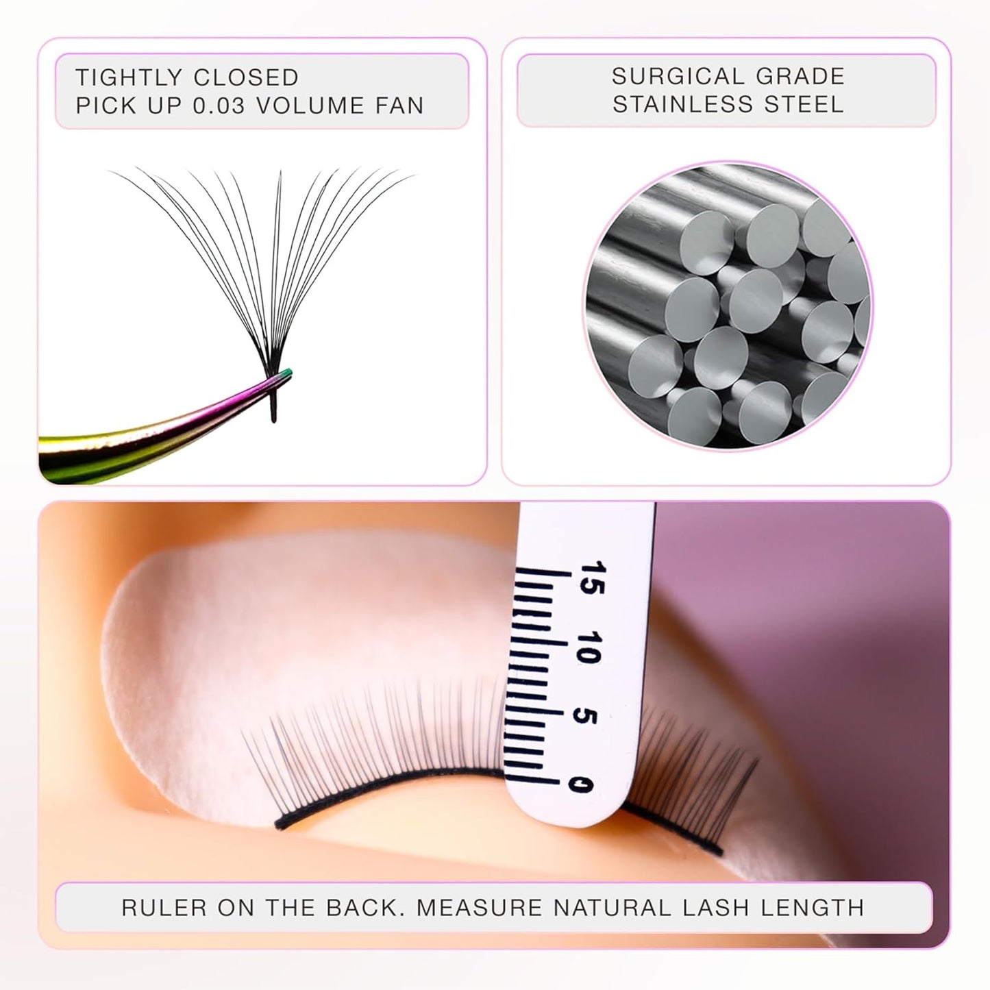 Curacoro Lash Tweezer - Professional & Precision Fiber Tip Grip Lash Tweezers for Eyelash Extensions, Multi Shapes & Purposes Tweezers for Volume, Isolation & Classic Lashes (Galaxy, Pinch'em)