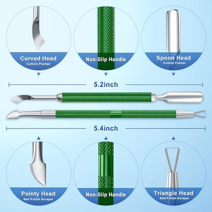 2pcs metal dark green cuticle