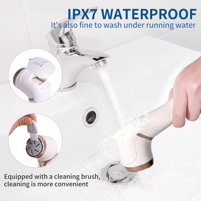 Electric Foot Callus Remover with Dander Vacuum, Rechargeable Waterproof 3 Roller & 2 Speeds Foot File,Professional Portable Pedicure Tool for Care of Dead Skin,Chapped,Callus,Cracks