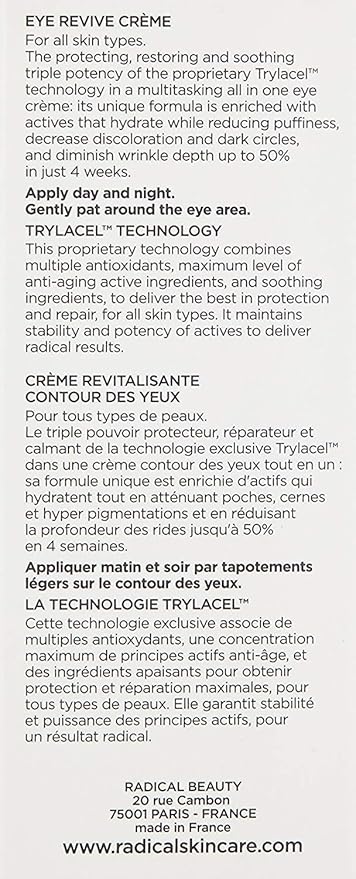 Radical skincare eye revive creme