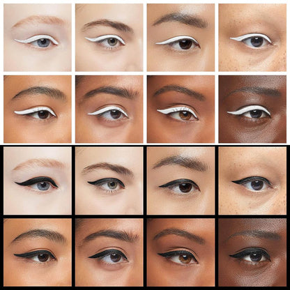 Kaely 2Pcs Black White Gel Eyeliner Pencils Set,Waterproof Eye Liner Pen,Cat Eye Stencil Cat Face Makeup,Eye Black Eyeshadow Palette Stick,Gothic Halloween Makeup,delineador de ojos contra el agua