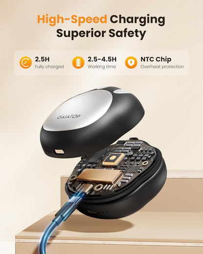 Gaiatop Hand Warmers Rechargeable, 2 Pack Cute Cat Paw Design 3 Levels Magnetic Electric Pocket Heater, Reusable Portable Hot Hands Gifts for Women Men Cat Lover