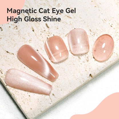 Cat Eye Gel Nail Polish, Moonlight Cateye Gel Polish 12ML Magnetic Nail Polish Holographic Glitter Mirror Glass Ceramics Smoothie UV Gels for Nail Art Manicure DIY at Home 1PC