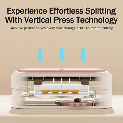 Multiple Pill Cutter - Pill Cutter Splitter for Small Tiny Large Pills Professional | Vertical Press-Down Cutting & Adjustable | Sturdy Blade & Guard | Includes Cleaning Brush (Pink)