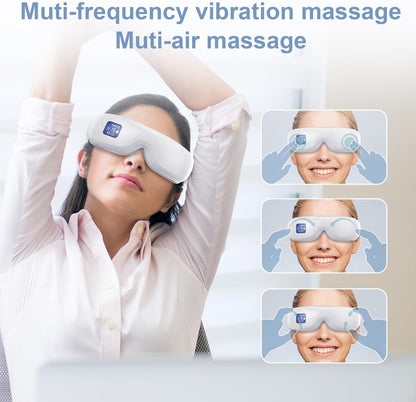 Eye Massager with Heat Heated Eye Mask with Bluetooth Music Eye Care Face Massager Eye Machine for Relax Migraine Eye Strain Dark Circle Eye Bags Dry Eye Mother Father Day Birthday Gifts for Men Women