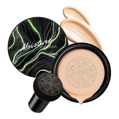 Mushroom Head Air Cushion CC Cream - BB Cream Face Makeup for Mature Skin, Moisturizing Cover Balm Foundation & Long-Lasting Color Correcting Concealer, Even Skin Tone for All Skin Types (Ivory)