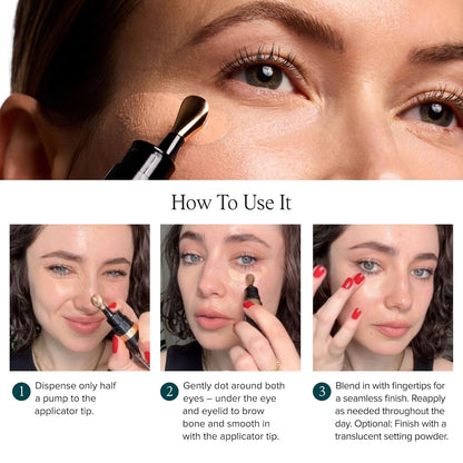 DRMTLGY Luminous Eye Corrector SPF 41, Under Eye Color Corrector for Dark Circles, Anti-Aging Tinted Eye Cream, Hydrating Eye Serum with Peach Undertone, Deep