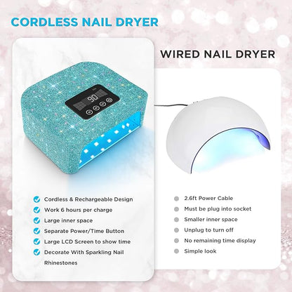 Cordless uv nail lamp, 120w