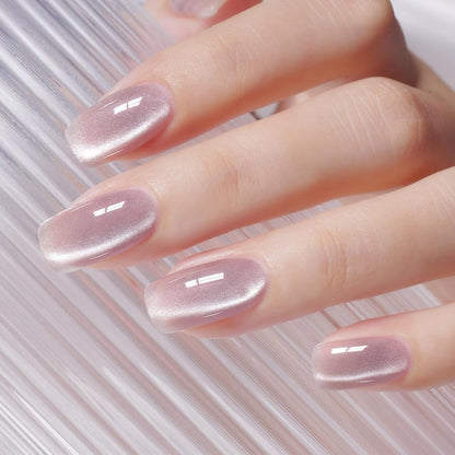 AILLSA Cat Eye Gel Nail Polish Purple Crystal Glitter Polish with Magnet, Smokey Glass Jelly Nail Polish Sparkle Shimmer Reflective Translucent Color U V Gel Salon DIY at Home 0.5 OZ GF23