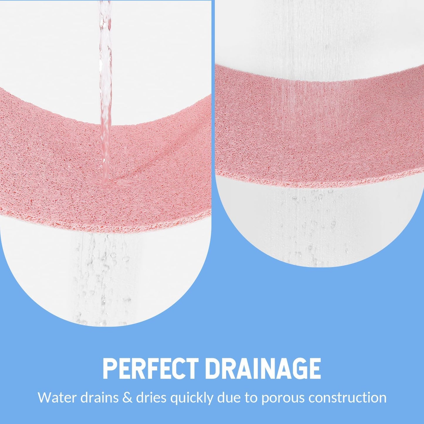 Non-Slip Bathtub Mat, Anti Slip Shower Mat, Fast Drying Bathtub Mats, Foot Scrubber Mat, Anti Slip Mat for Tub, Floor, Bathroom, Kitchen, Home, Hotel (Pink 40"×28")