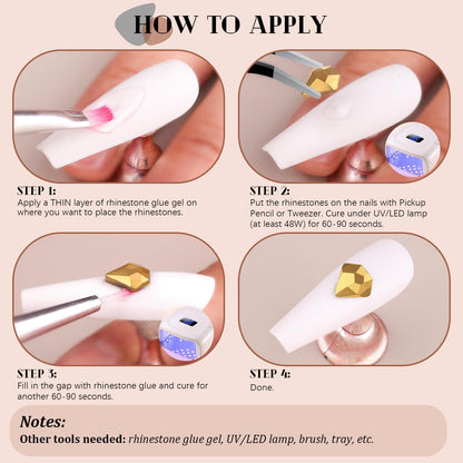 2680Pcs Mineral Gold Glass Nail Rhinestones 120Pcs Multi Shapes Flatback Nail Gems + 2560Pcs 1.5-4mm Round Crystal, Manicure Nail Charms Diamond Gemstones for Acrylic Nails Decoration