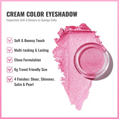 Oulac Pink Cream Eyeshadow also for Highlighter Large Capacity Highly Pigmented Eye Shadow Waterproof &Long Lasting with Moisturizing Formula 11