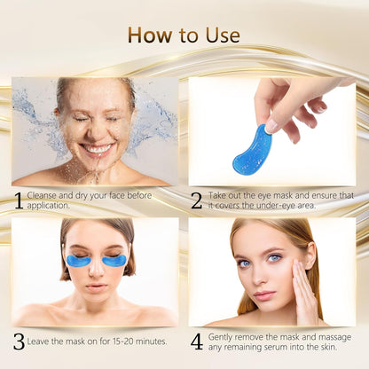 Under Eye Patches for Dark Circles and Puffy Eyes (36 Pairs), Golden Eye Mask with Retinol, Collagen,Hyaluronic Acid,Rose, Aloe Vera for Eye Treatment Skin Care for Men & Women