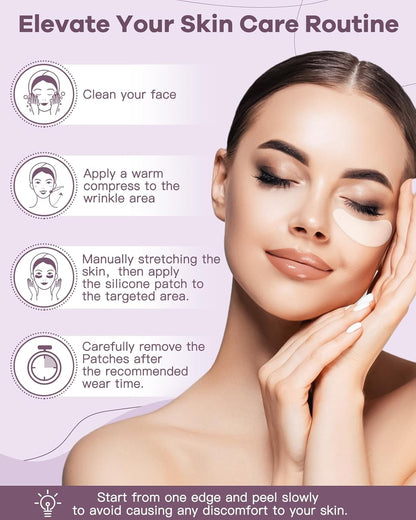 Reusable Anti-Wrinkle Patches, Reusable Silicone Patches Set Eye Patches Wrinkle Patches, Forehead Wrinkle Patches